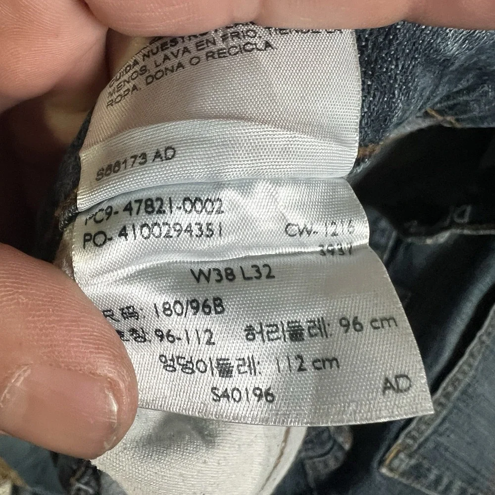 Levi's Denizen 236 Relaxed‎ Straight Jeans Blue Faded Distressed 38x29 READ